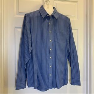 Old Navy Blue Striped Long Sleeve Dress Shirt XL